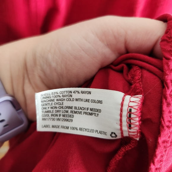 Knox Rose Dress womens Medium embroidered tiered midi boho red white - Picture 4 of 6